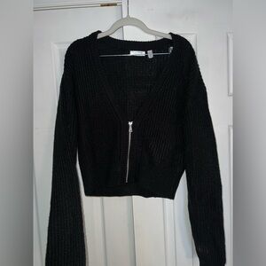 Black Zippered Women's Sweater